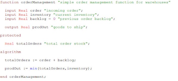 Order management function with order backlog